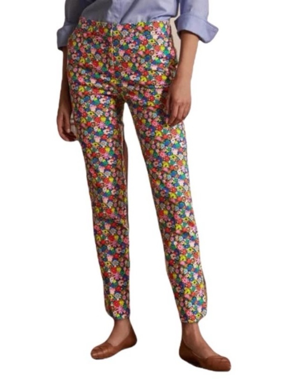 Boden Floral Ankle-Length Cropped Pants in Multicolor